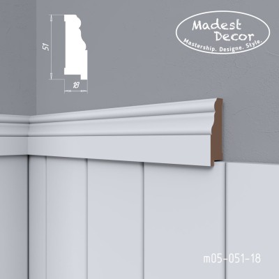Молдинг для панелей Madest Decor m05-051-18 под покраску (1 шт)